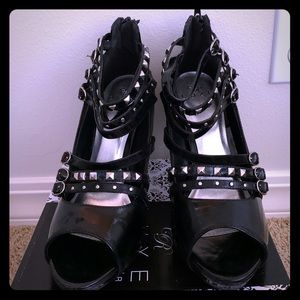 Studded black heels